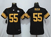Women Nike Steelers 55 Bush Black Rush Limited Jersey,baseball caps,new era cap wholesale,wholesale hats